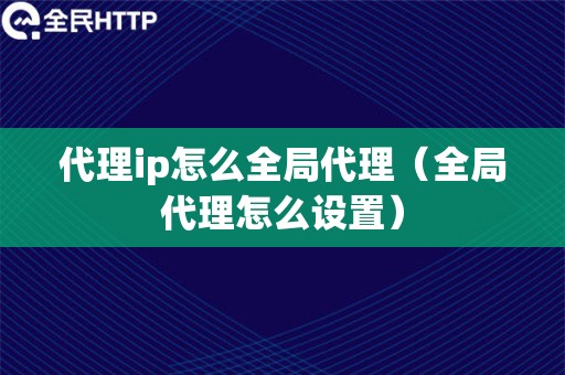 代理ip怎么全局代理（全局代理怎么设置）