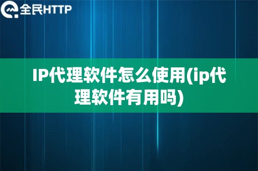 IP代理软件怎么使用(ip代理软件有用吗)