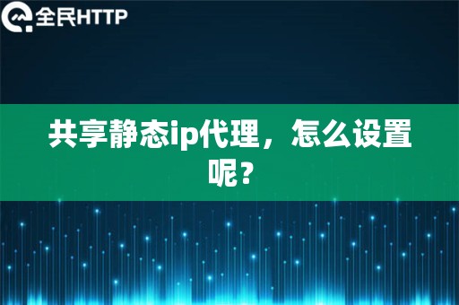 共享静态ip代理，怎么设置呢？