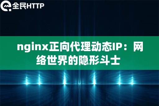 nginx正向代理动态IP：网络世界的隐形斗士 