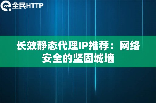 长效静态代理IP推荐：网络安全的坚固城墙