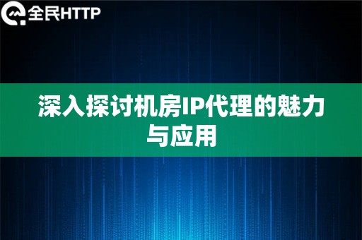 深入探讨机房IP代理的魅力与应用