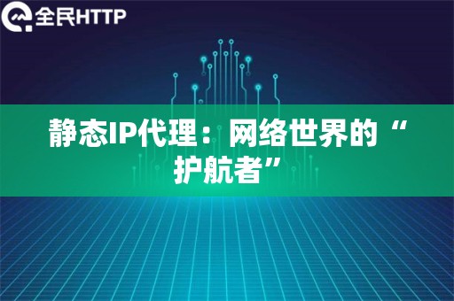 静态IP代理：网络世界的“护航者”