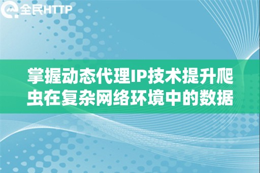 掌握动态代理IP技术提升爬虫在复杂网络环境中的数据抓取能力