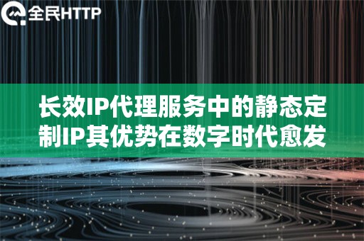 长效IP代理服务中的静态定制IP其优势在数字时代愈发凸显