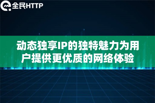 动态独享IP的独特魅力为用户提供更优质的网络体验