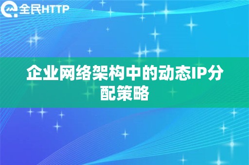 企业网络架构中的动态IP分配策略