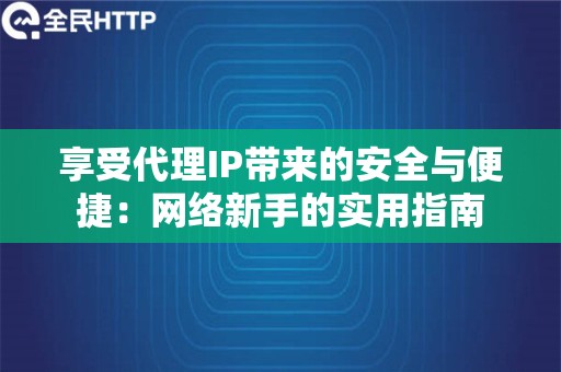 享受代理IP带来的安全与便捷：网络新手的实用指南