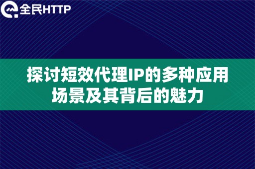 探讨短效代理IP的多种应用场景及其背后的魅力