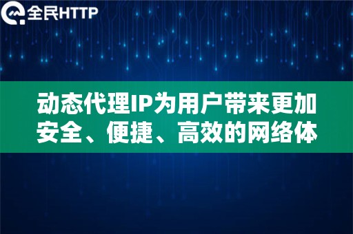 动态代理IP为用户带来更加安全、便捷、高效的网络体验