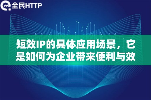 短效IP的具体应用场景，它是如何为企业带来便利与效率的