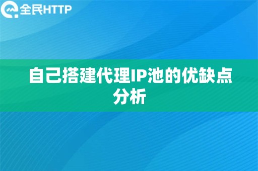 自己搭建代理IP池的优缺点分析