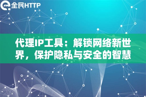 代理IP工具：解锁网络新世界，保护隐私与安全的智慧选择