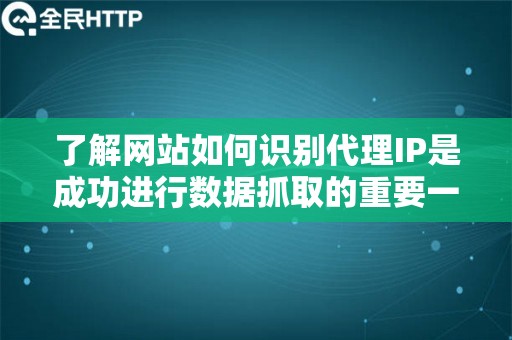 了解网站如何识别代理IP是成功进行数据抓取的重要一步