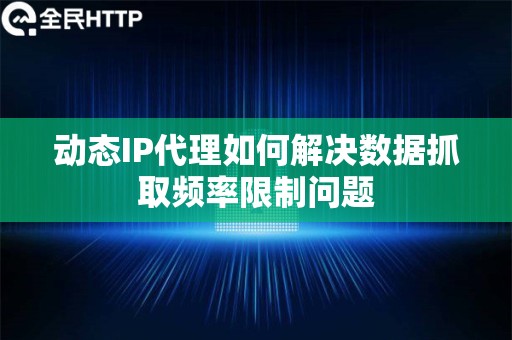 动态IP代理如何解决数据抓取频率限制问题