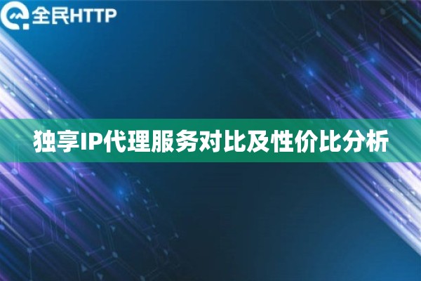 独享IP代理服务对比及性价比分析