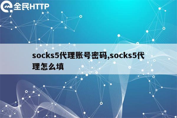 socks5代理账号密码,socks5代理怎么填