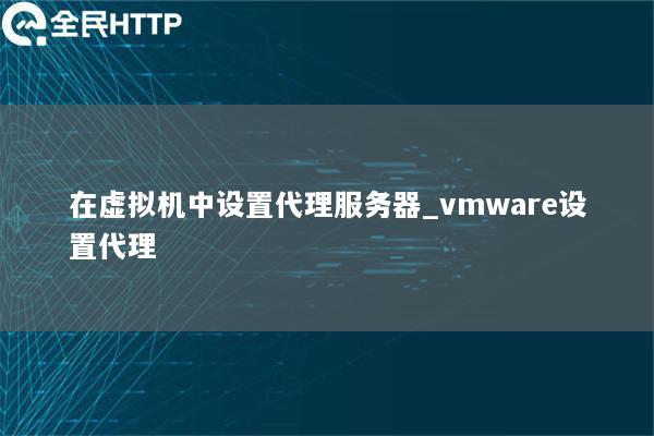 在虚拟机中设置代理服务器_vmware设置代理