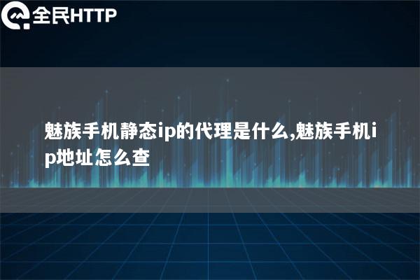 魅族手机静态ip的代理是什么,魅族手机ip地址怎么查