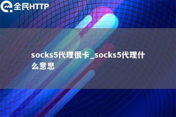 socks5代理很卡_socks5代理什么意思