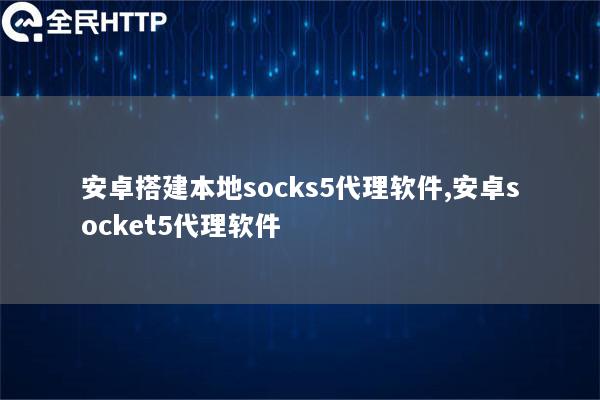 安卓搭建本地socks5代理软件,安卓socket5代理软件