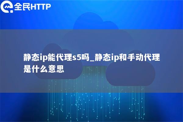 静态ip能代理s5吗_静态ip和手动代理是什么意思