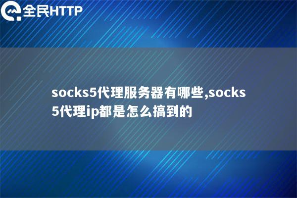 socks5代理服务器有哪些,socks5代理ip都是怎么搞到的