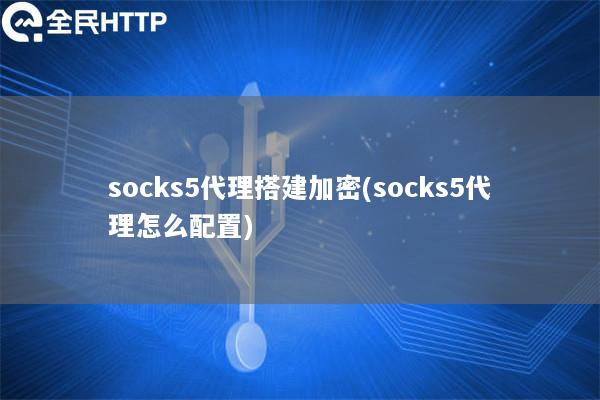 socks5代理搭建加密(socks5代理怎么配置)