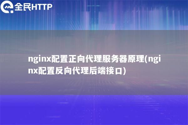 nginx配置正向代理服务器原理(nginx配置反向代理后端接口)