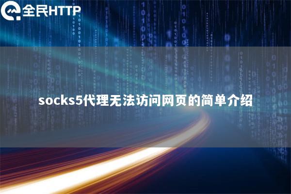 socks5代理无法访问网页的简单介绍