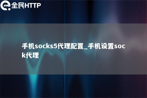 手机socks5代理配置_手机设置sock代理