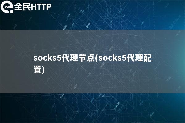 socks5代理节点(socks5代理配置)