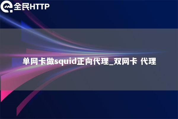 单网卡做squid正向代理_双网卡 代理