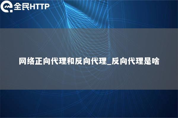 网络正向代理和反向代理_反向代理是啥