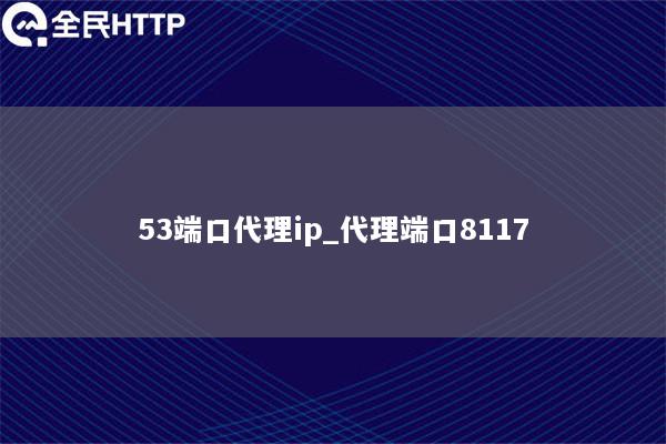 53端口代理ip_代理端口8117