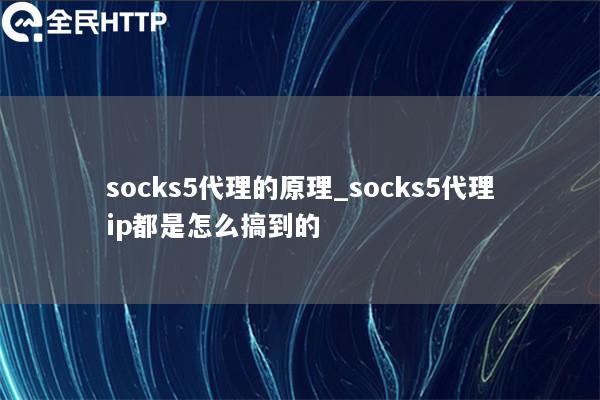 socks5代理的原理_socks5代理ip都是怎么搞到的