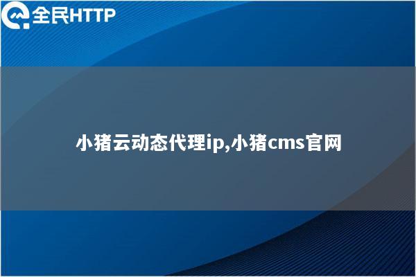 小猪云动态代理ip,小猪cms官网