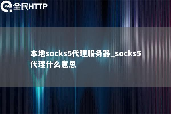 本地socks5代理服务器_socks5代理什么意思