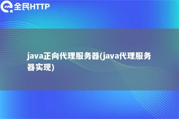 java正向代理服务器(java代理服务器实现)