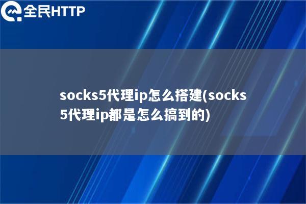 socks5代理ip怎么搭建(socks5代理ip都是怎么搞到的)