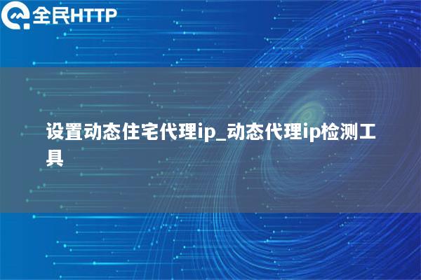 设置动态住宅代理ip_动态代理ip检测工具