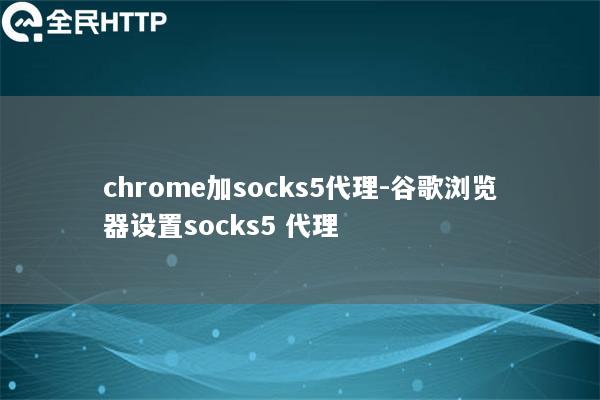 chrome加socks5代理-谷歌浏览器设置socks5 代理