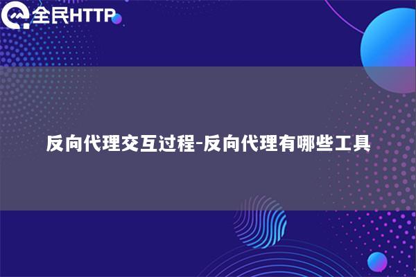 反向代理交互过程-反向代理有哪些工具